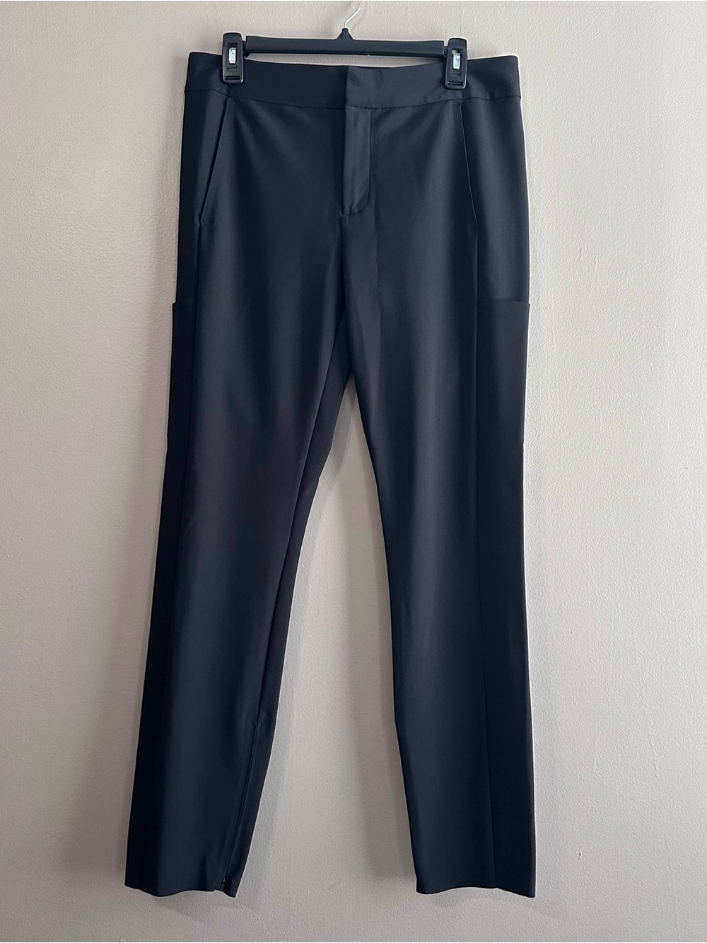 Athleta Black Stellar Trouser Womens 12T TALL Pockets Travel Office Career